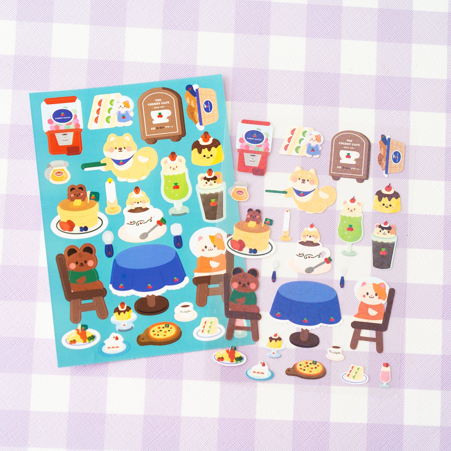 Retro Cherry Cafe Journal Sticker Sheet