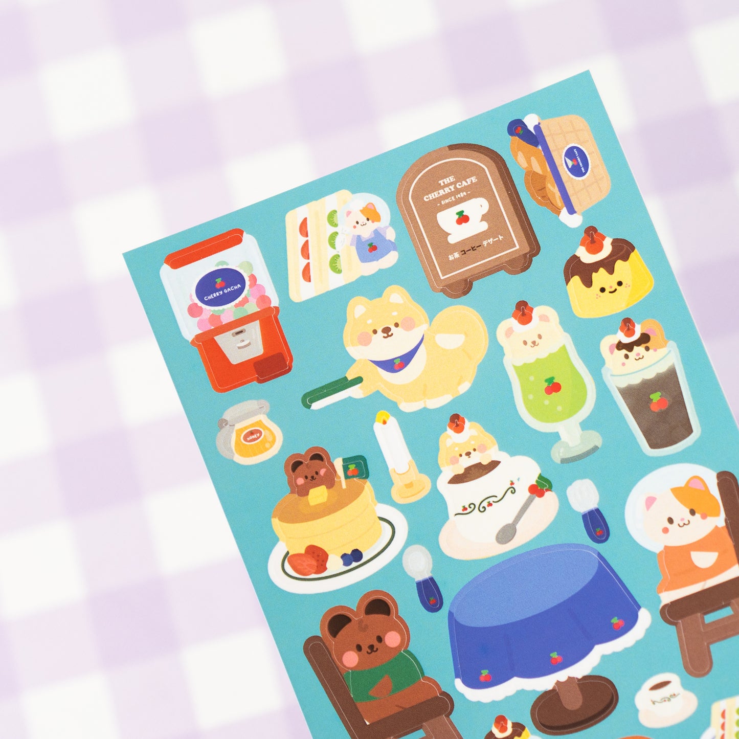 Retro Cherry Cafe Journal Sticker Sheet