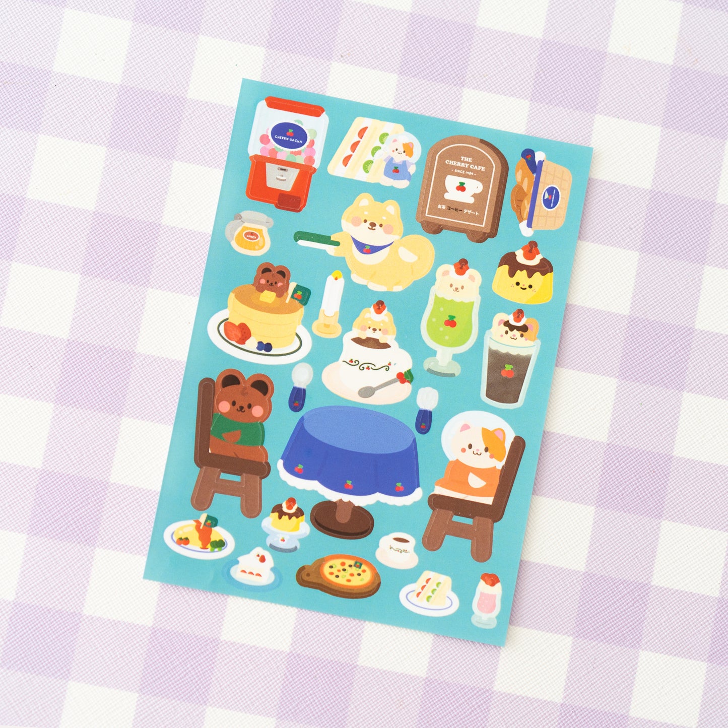 Retro Cherry Cafe Journal Sticker Sheet