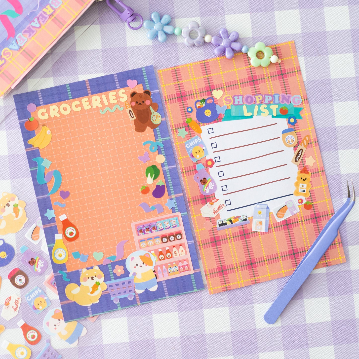 Grocery Shopping at Supermarket Journal Sticker Sheet