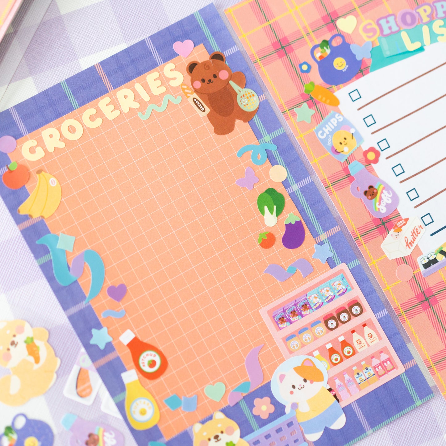 Grocery Shopping at Supermarket Journal Sticker Sheet