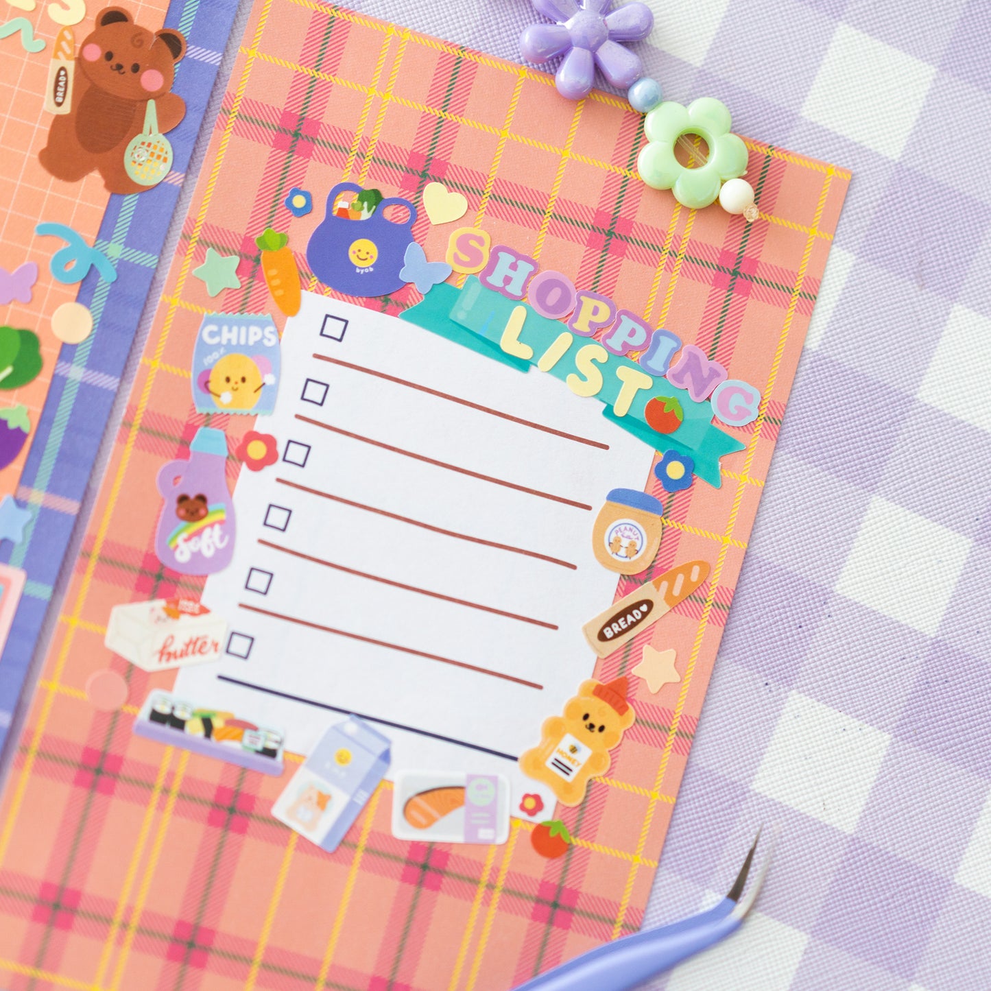 Grocery Shopping at Supermarket Journal Sticker Sheet