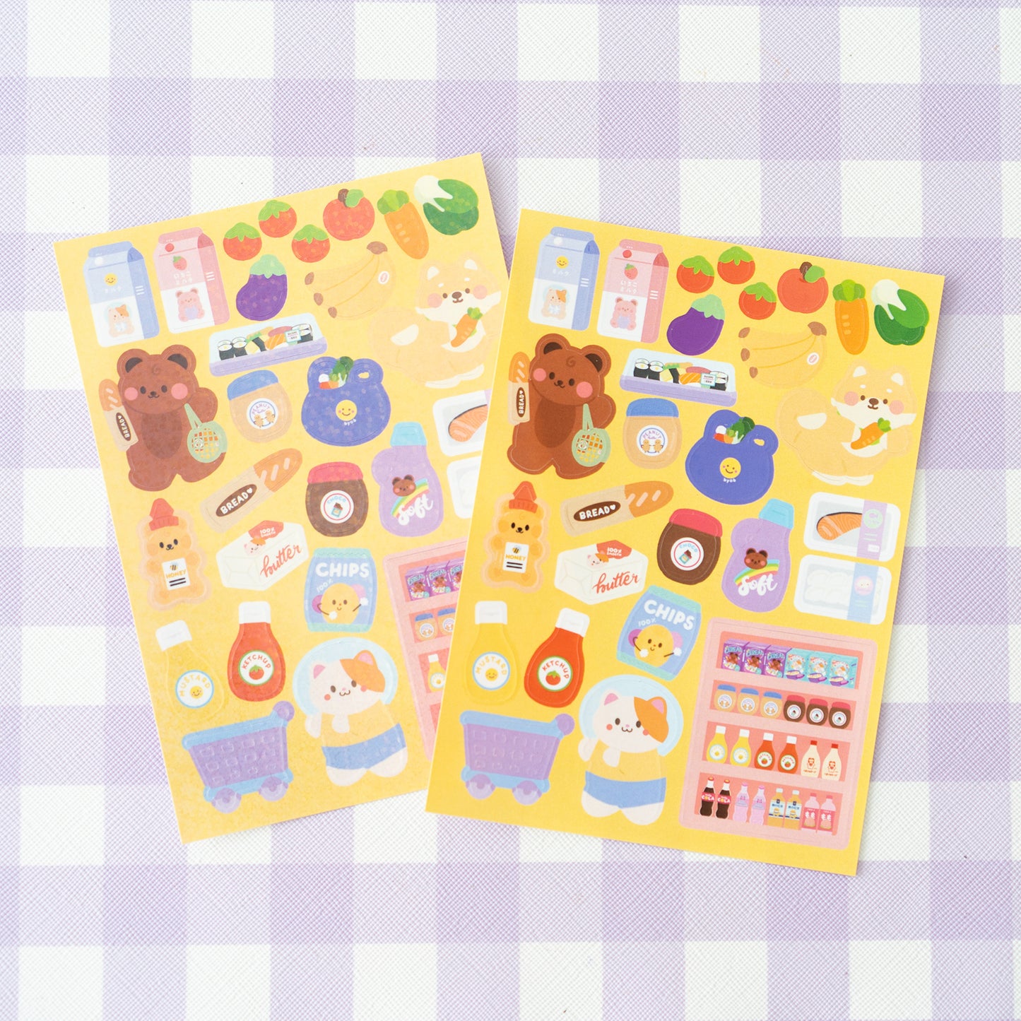 Grocery Shopping at Supermarket Journal Sticker Sheet