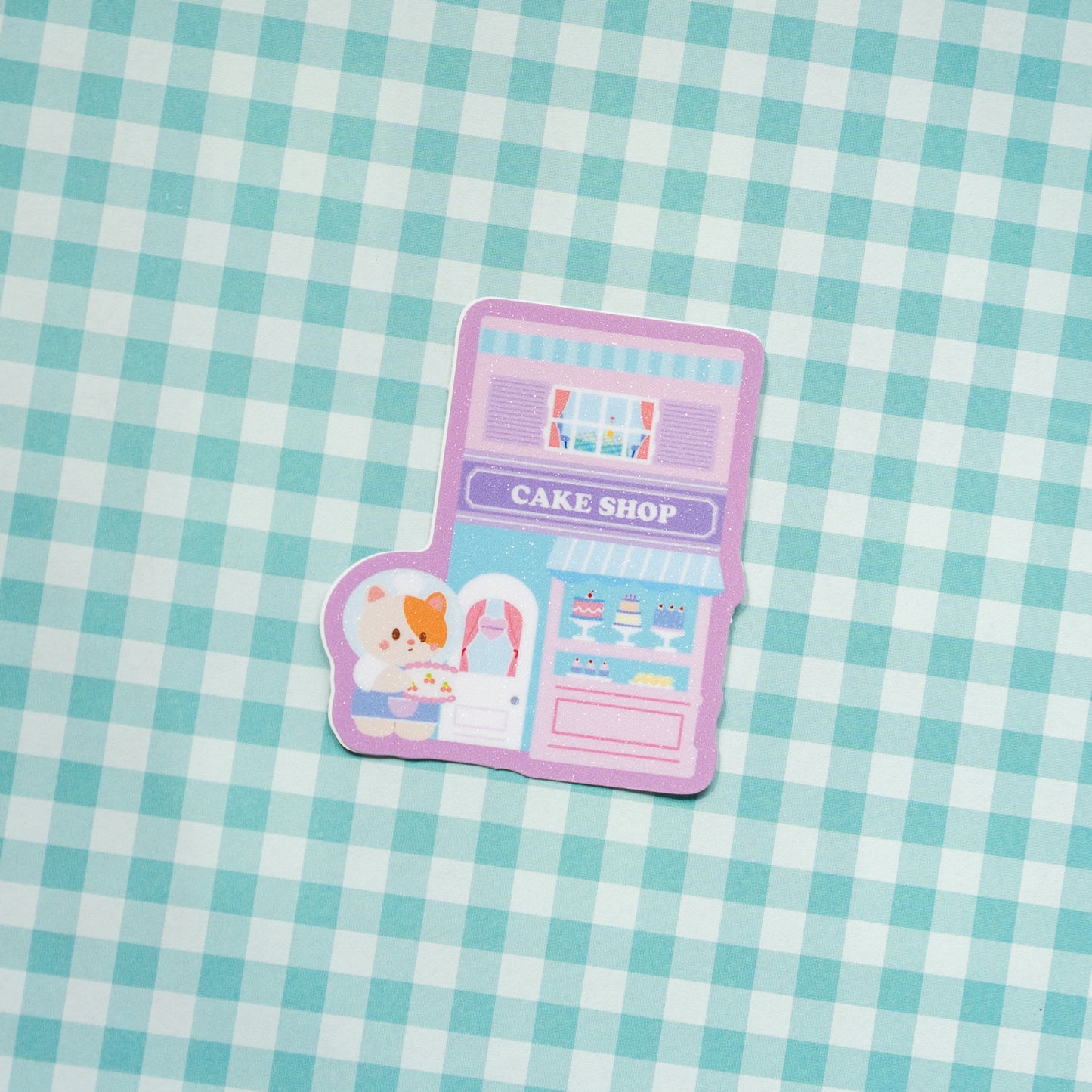 Space Nyan's Cake Shop Frosted Finish Die-Cut Sticker