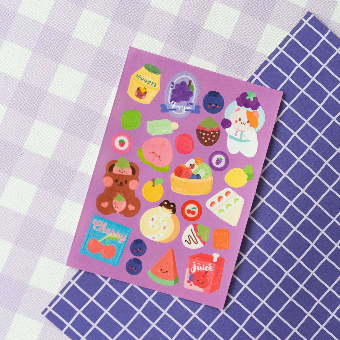 Cute Fruits Journal Sticker Sheet