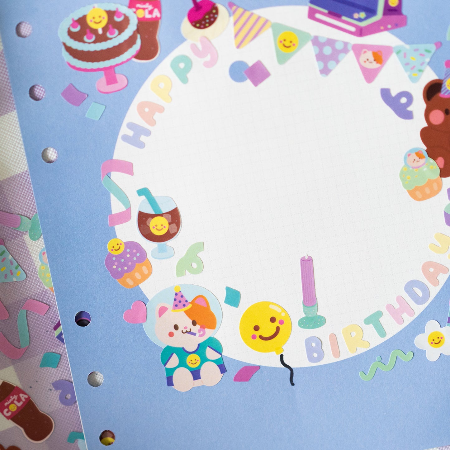 Smiley Birthday Party Journal Sticker Sheet