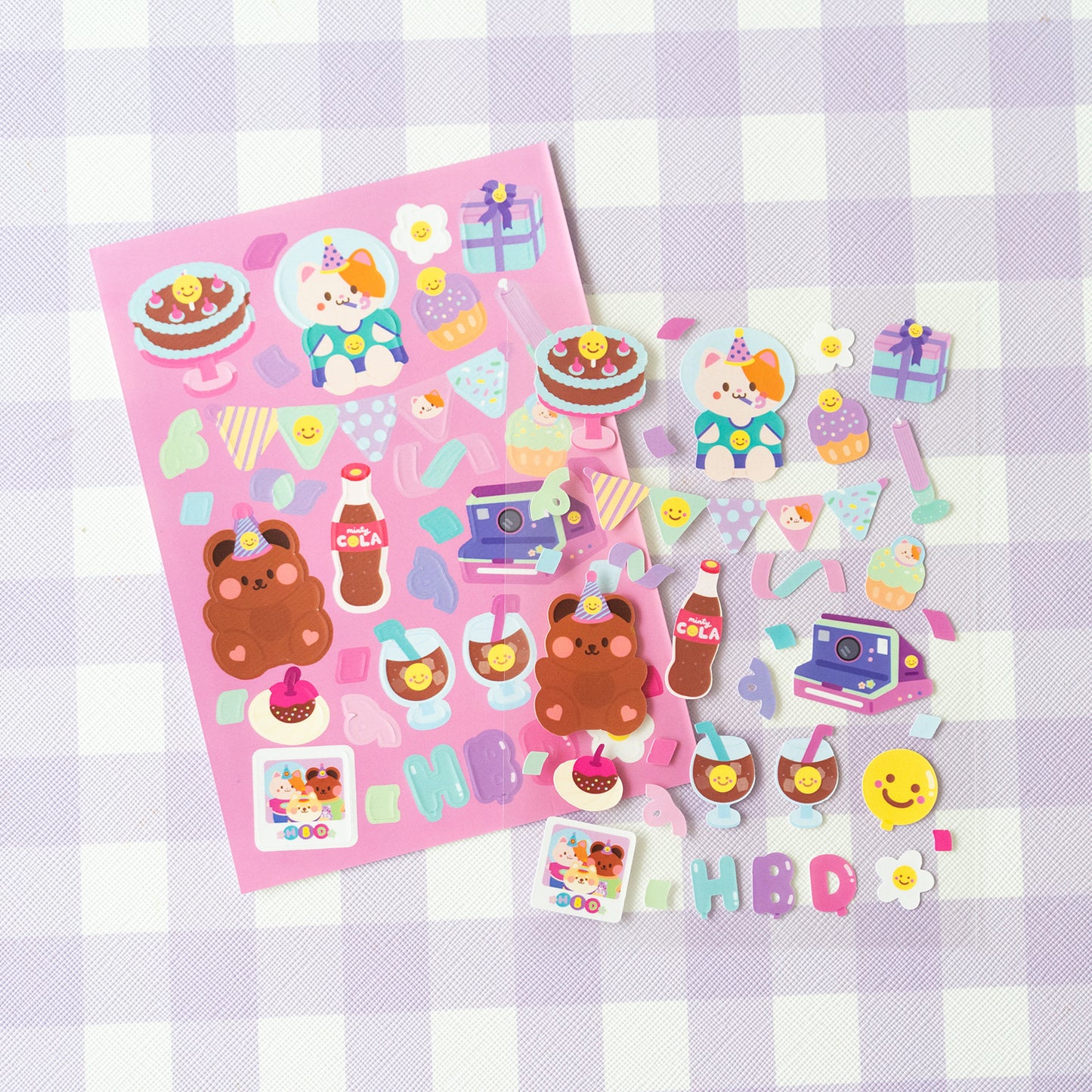Smiley Birthday Party Journal Sticker Sheet