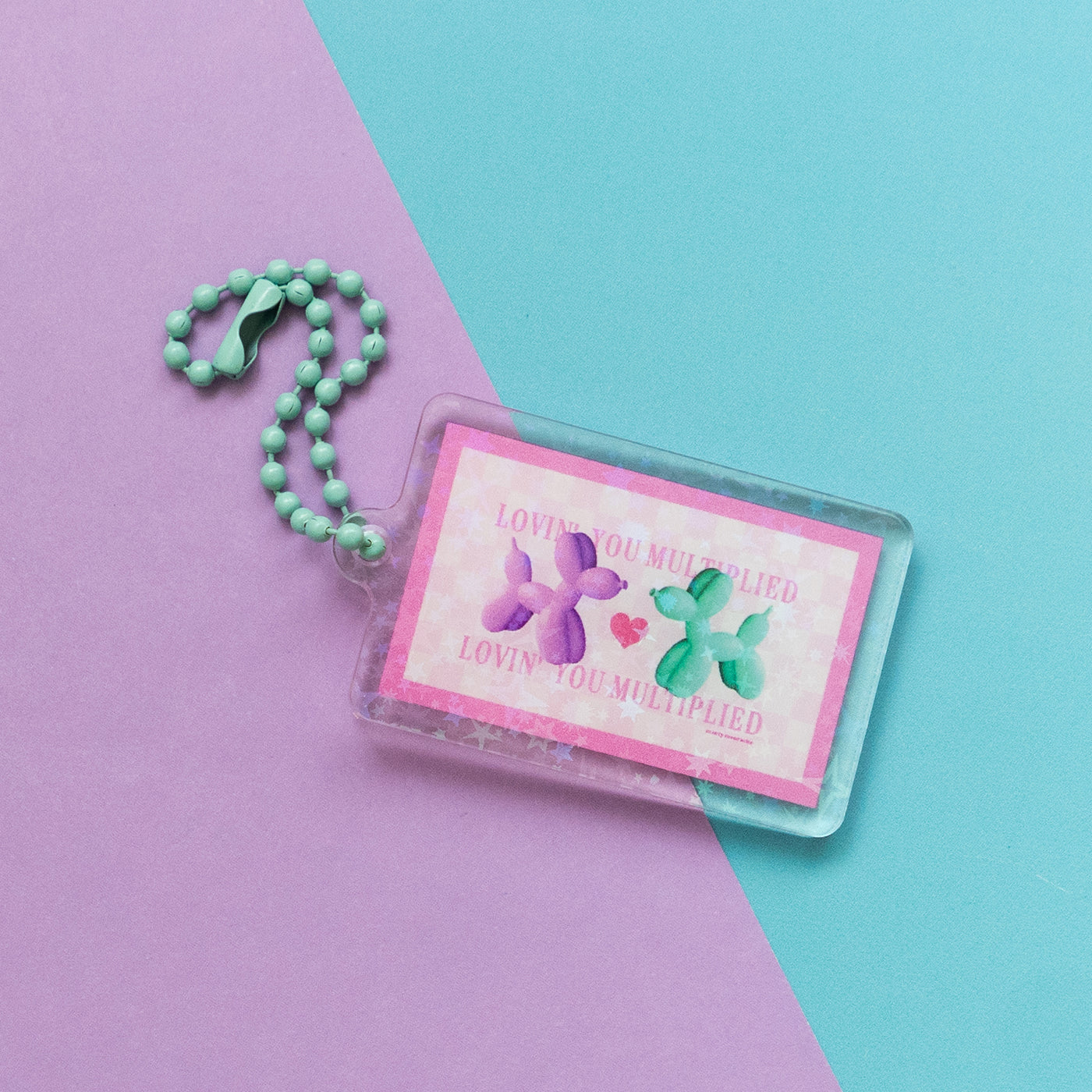 Y2K Rectangles Acrylic Holographic Sparkle Keyring Keychain