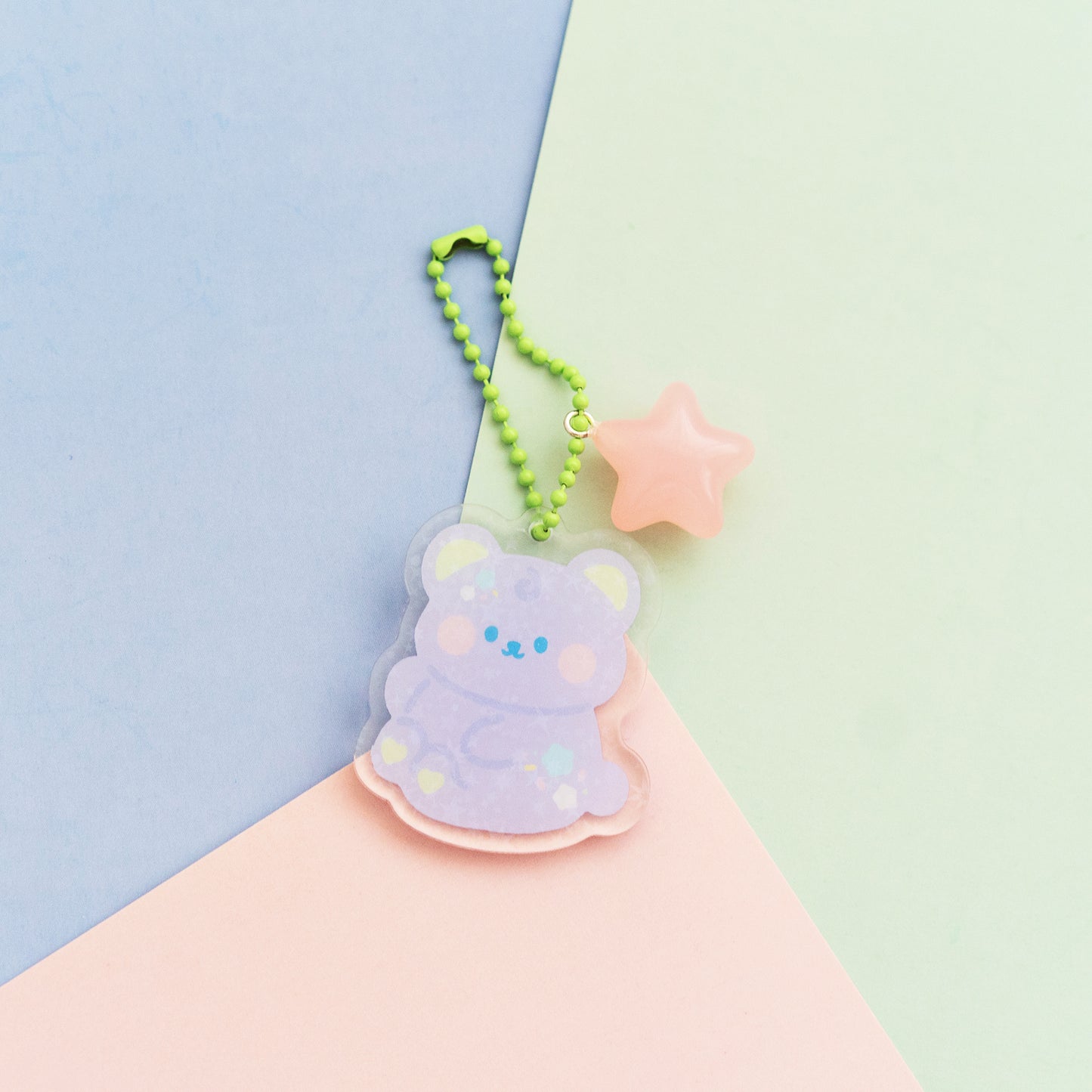Cotton Candy Darekuma with Star Candy Charm Keyring Keychain