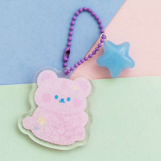 Cotton Candy Darekuma with Star Candy Charm Keyring Keychain