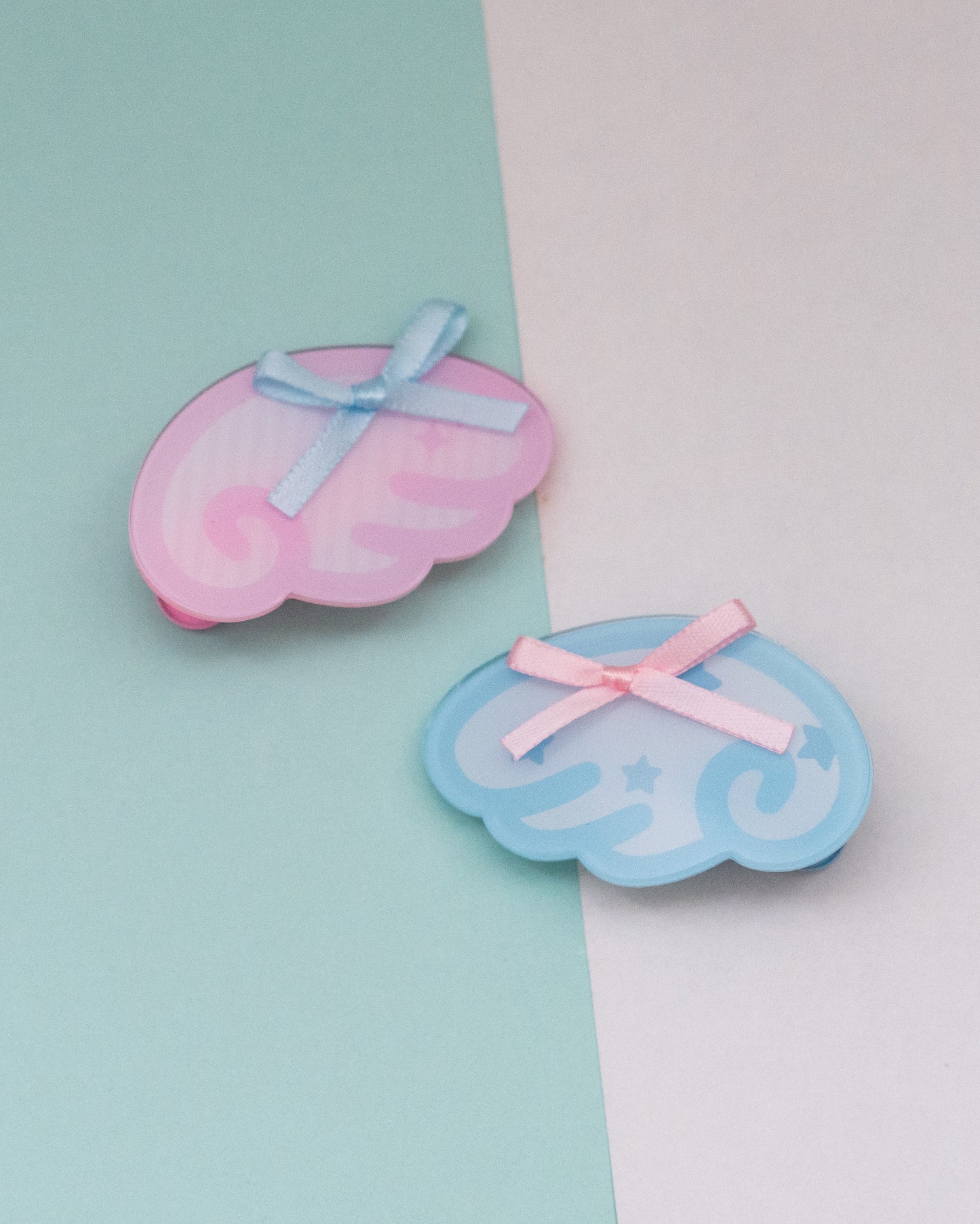 *new* Angel Wings Bow Hair Clips