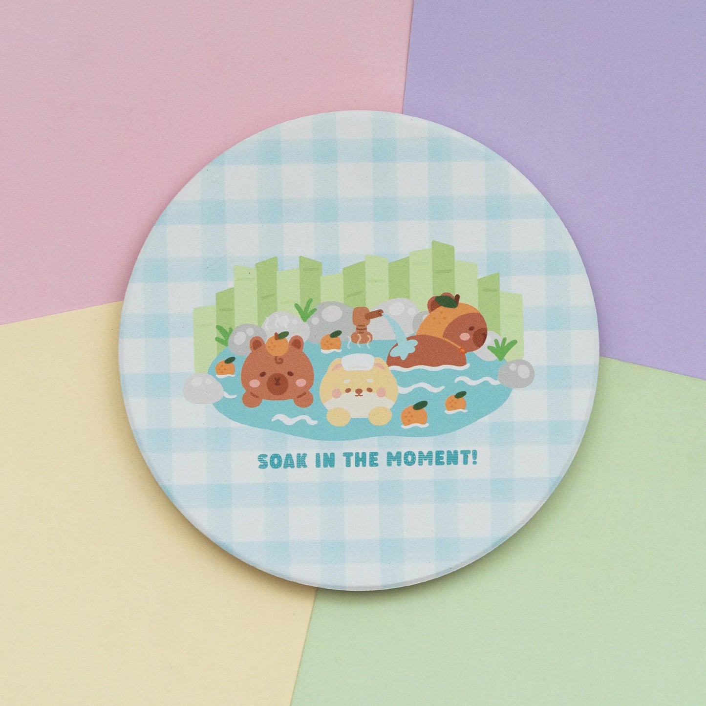 Soak in the Moment Capybara Ceramic Coaster