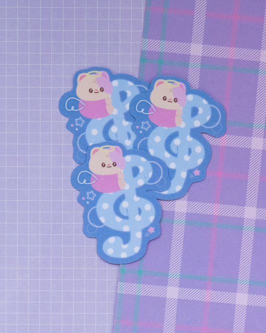 *new*  Space Nyan Treble Clef Frosted Finish Die-Cut Sticker