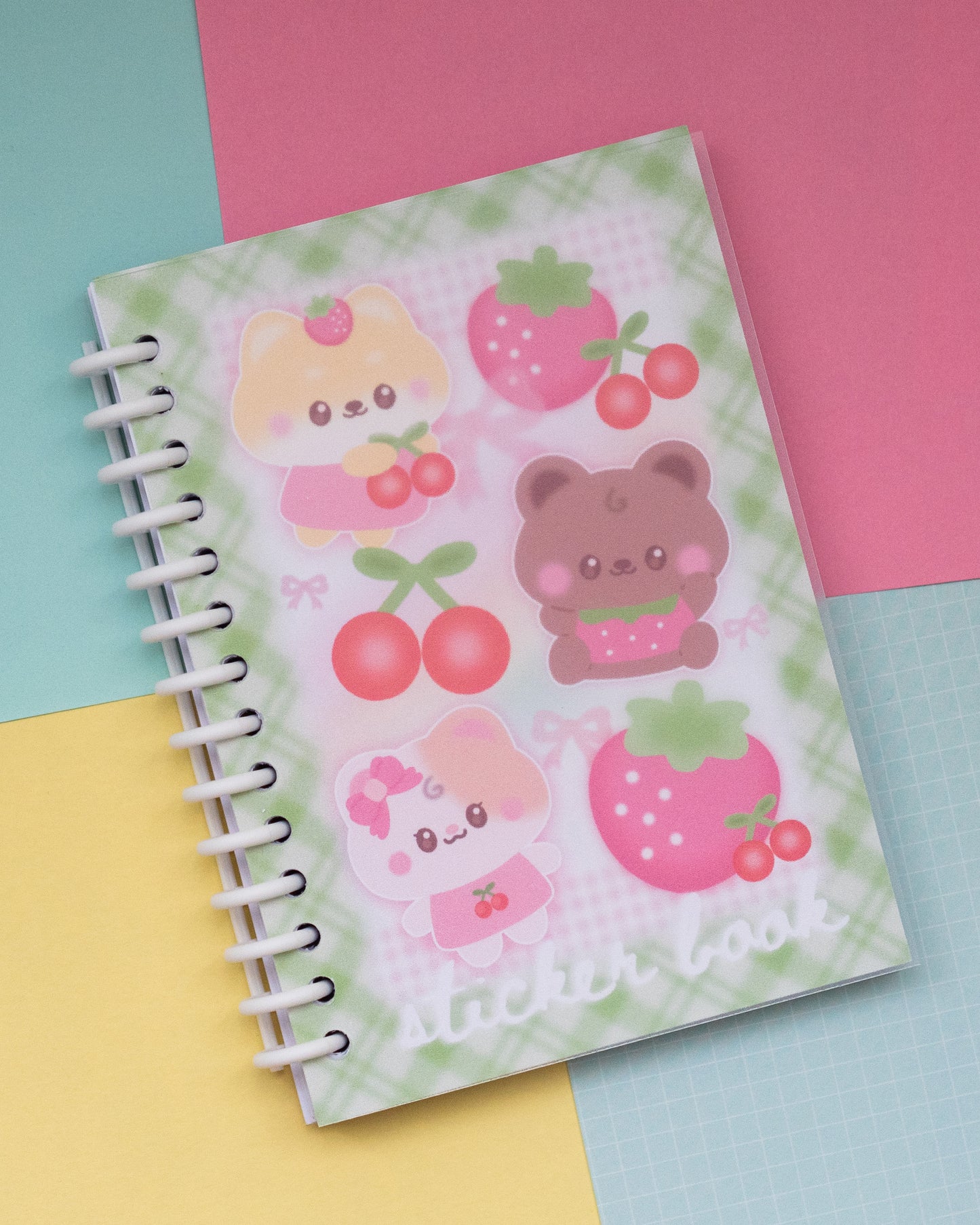 *new* Ichigo and Cherry- Double Sided Reusable Sticker Book