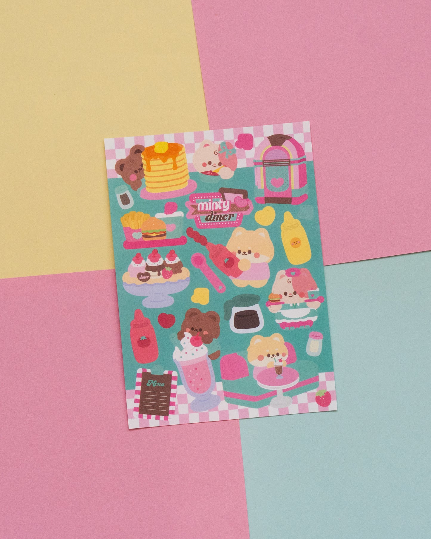*new* Minty Diner Fast Food Journal Sticker Sheet