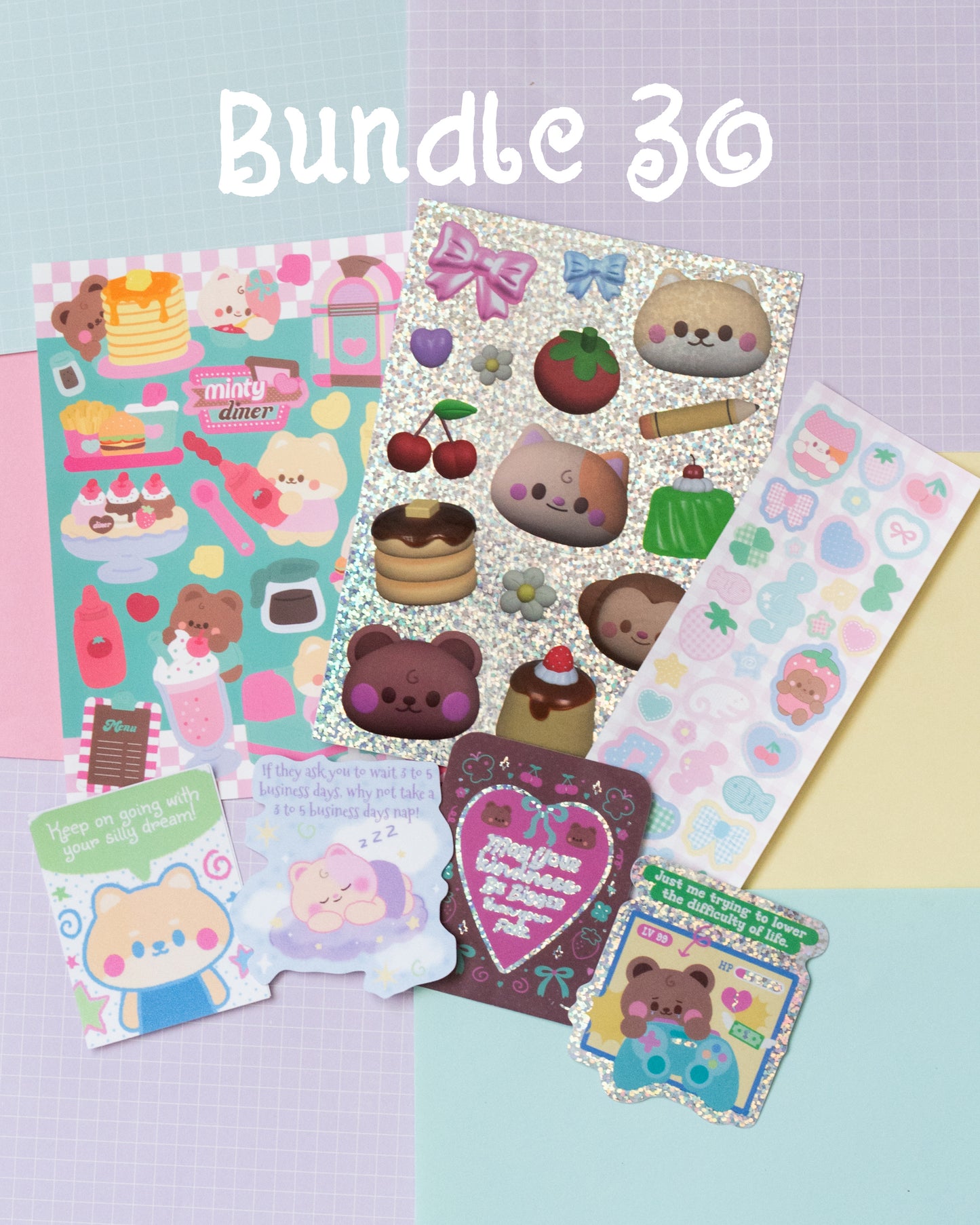 mintymentaiko Kitschy Cute Journal Stickers Bundle 30