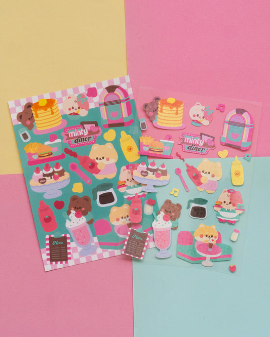 *new* Minty Diner Fast Food Journal Sticker Sheet