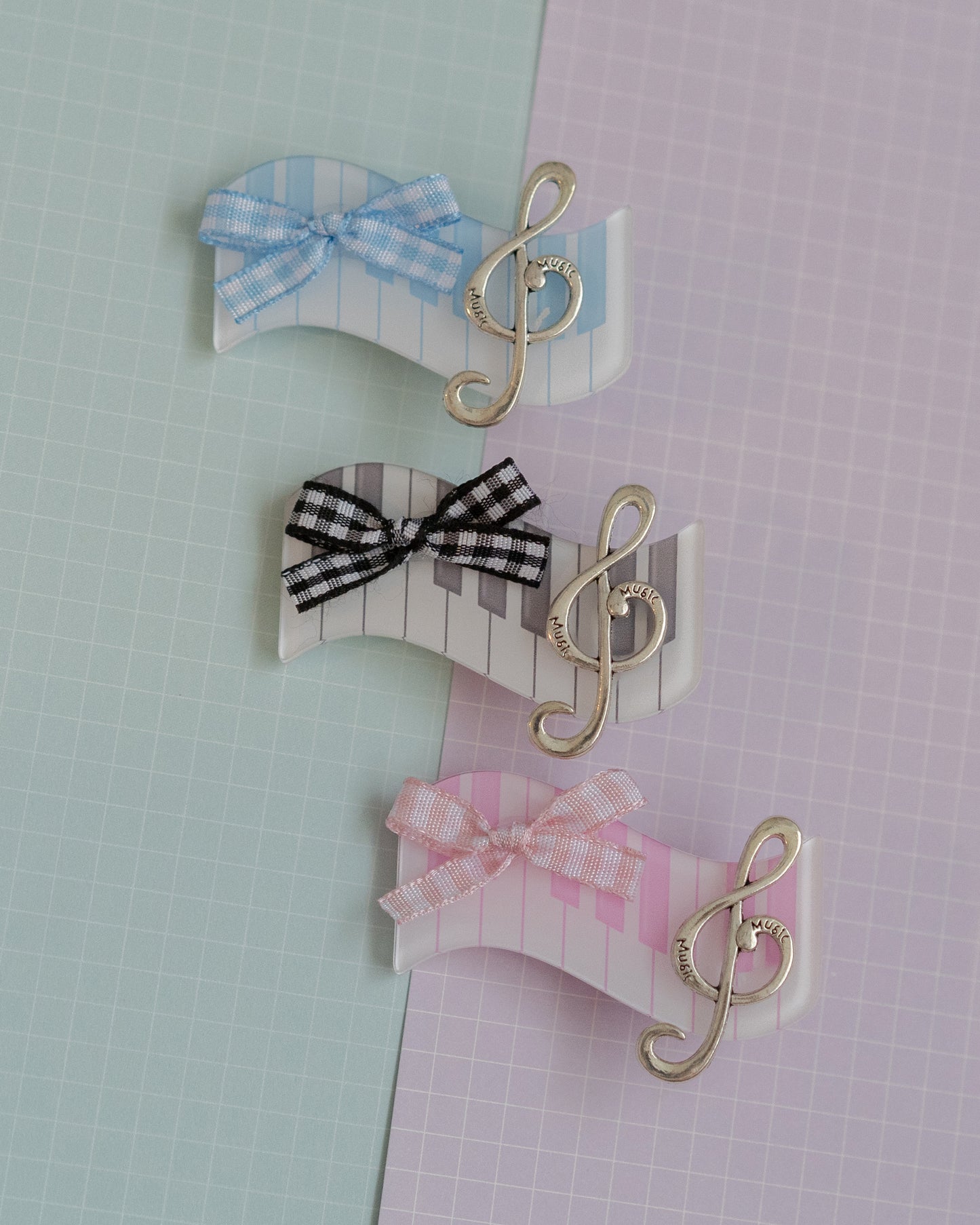 *new* Whimsy Piano Hair Clips