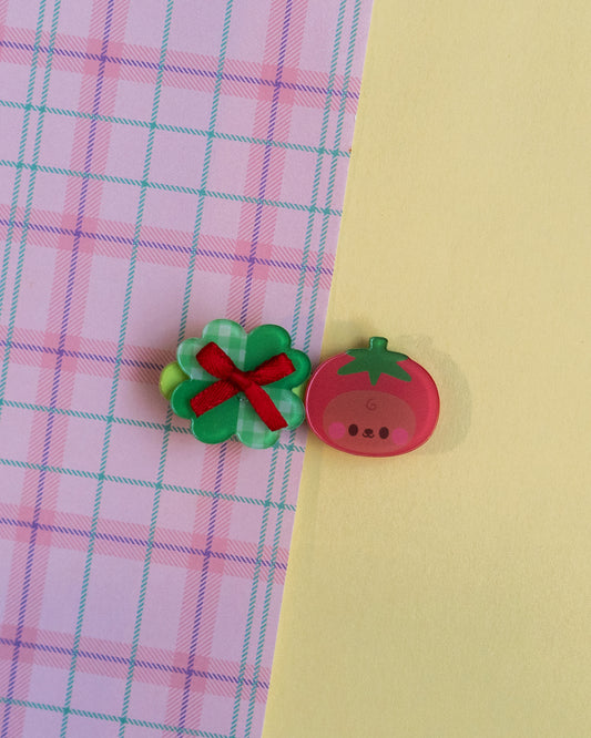 *new* Tomato Darekuma + Clover Hair Clips