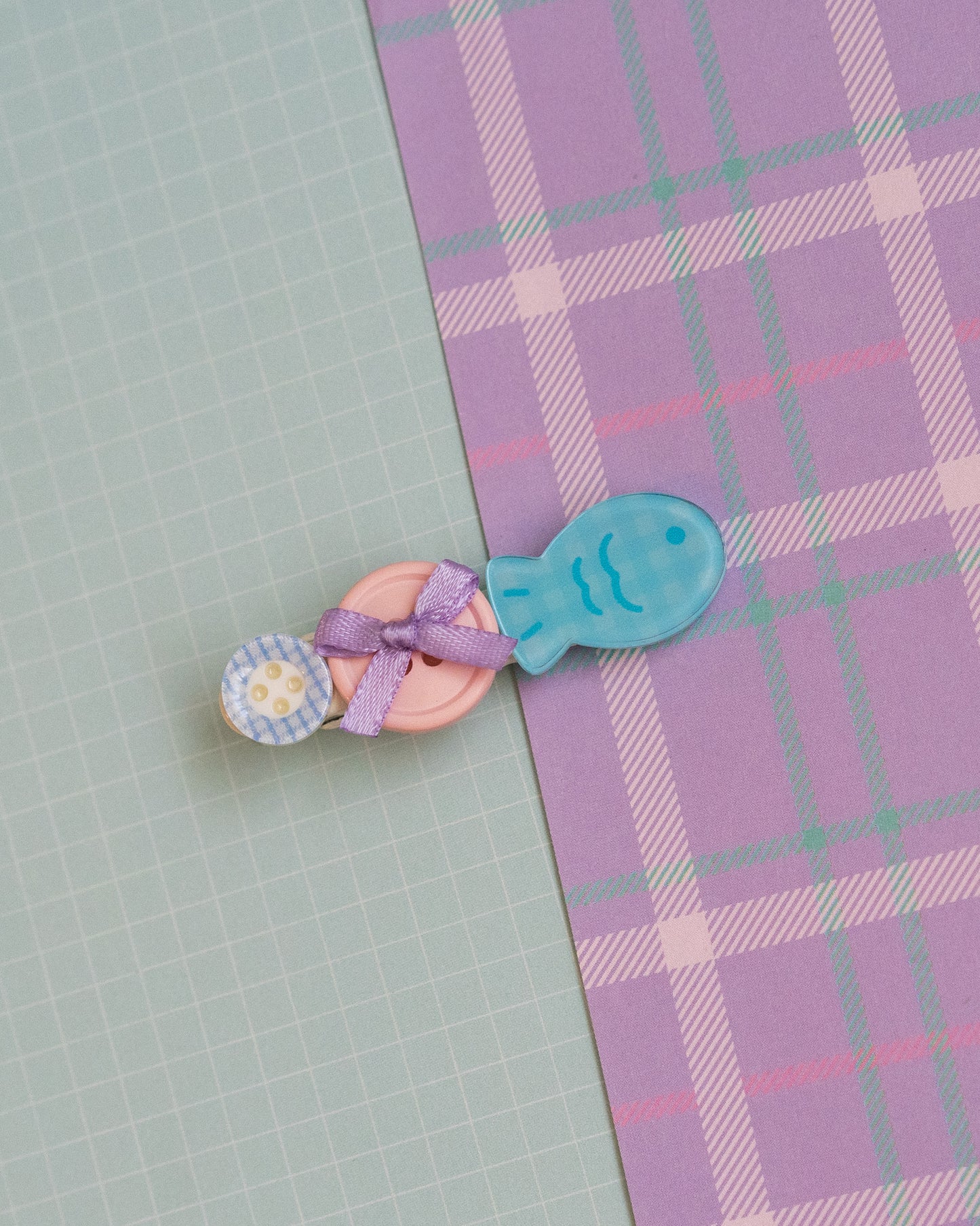 *new* Whimsy Fish & Buttons Hair Clips