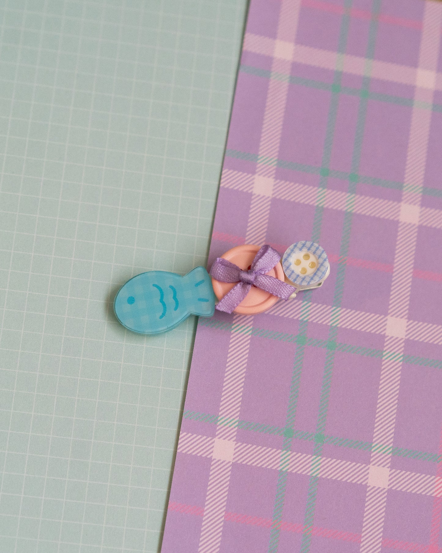 *new* Whimsy Fish & Buttons Hair Clips
