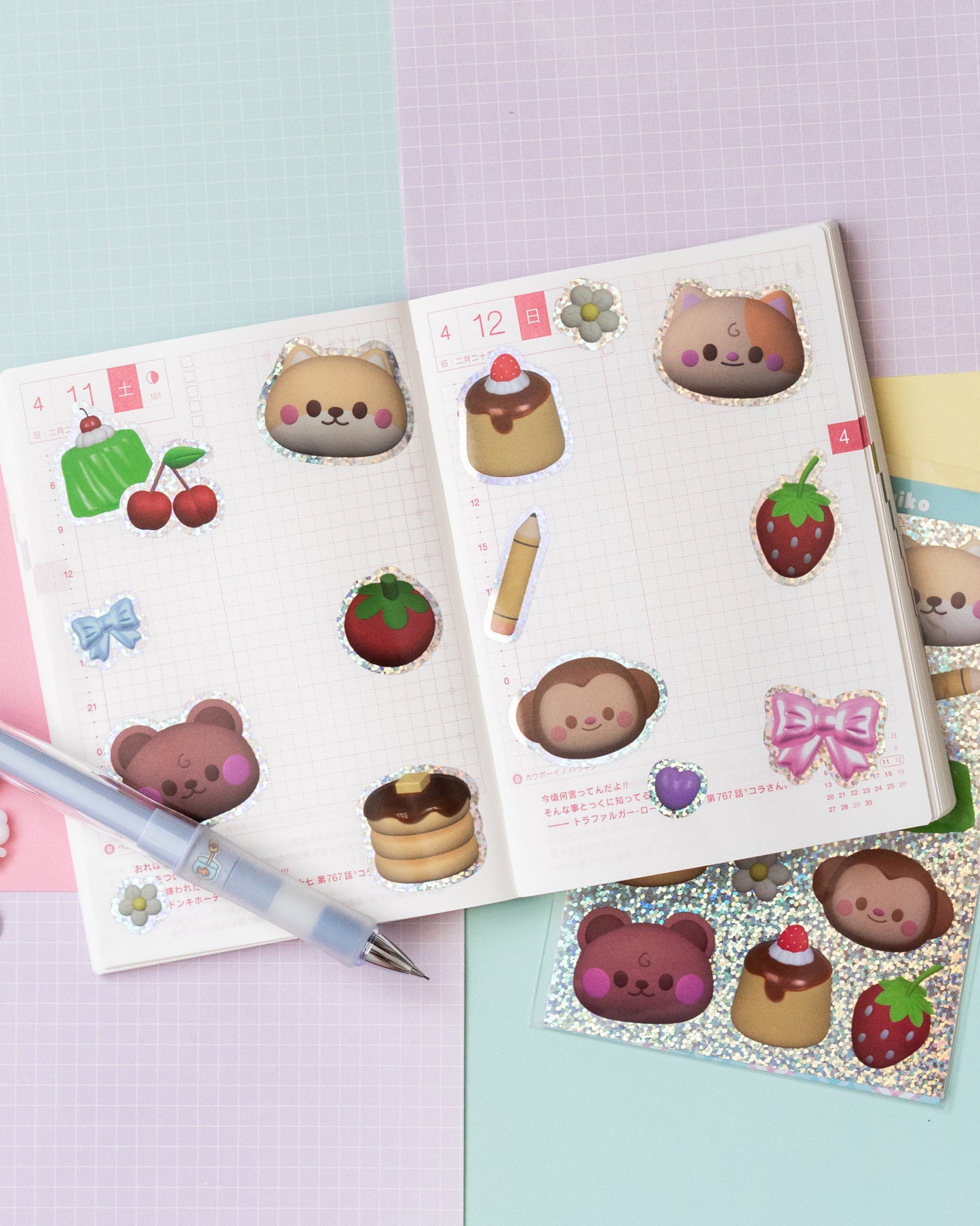 *new* Holographic 3D Objects Journal Sticker Sheet