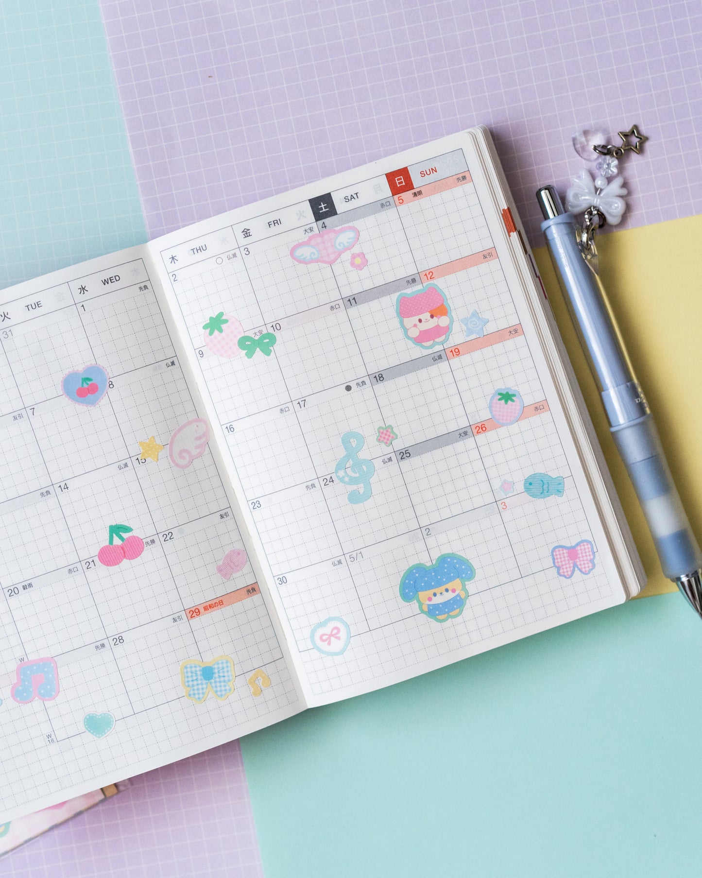 *new* Pastel Heisei Retro Motifs Journal Sticker Sheet
