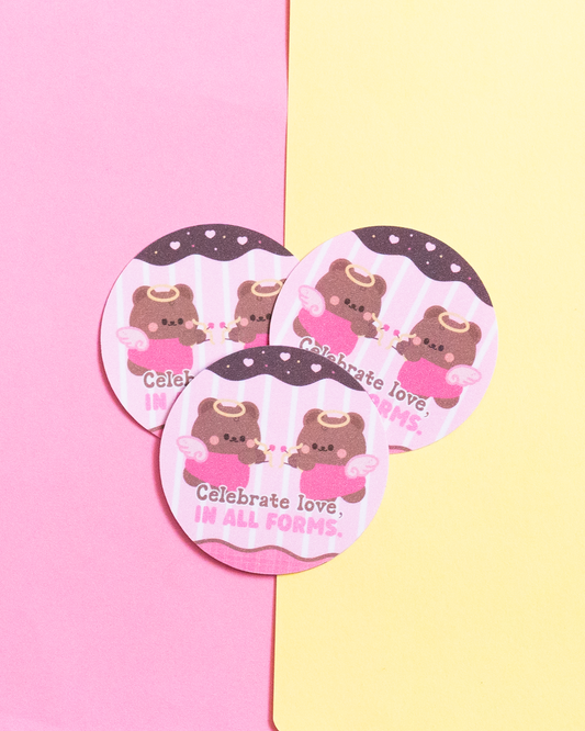 *new* Celebrate Love in All Forms Frosted Finish Die-Cut Sticker