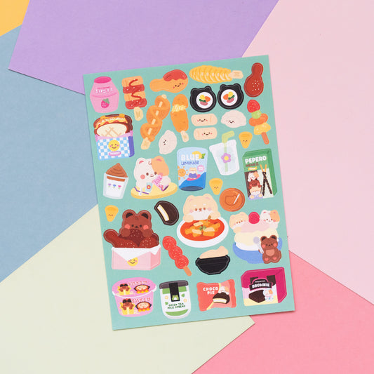 Korea Food Trip Journal Sticker Sheet