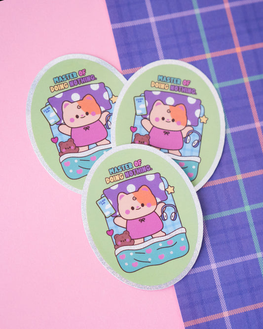*new* Master of Doing Nothing Space Nyan Holographic Finish Die-Cut Sticker
