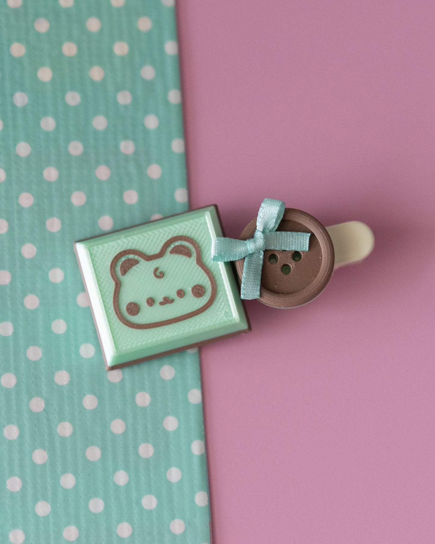 *new* Mint and Strawberry Choco Hair Clips