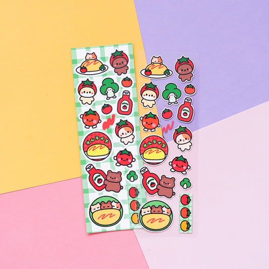 *new* Tomato and Omurice Journal Sticker Sheet