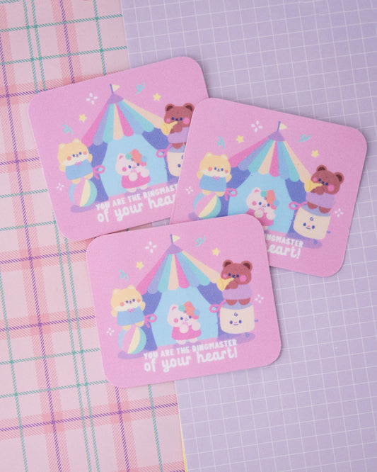 *new* You Are The Ringmaster of Your Heart Frosted Finish Die-Cut Sticker