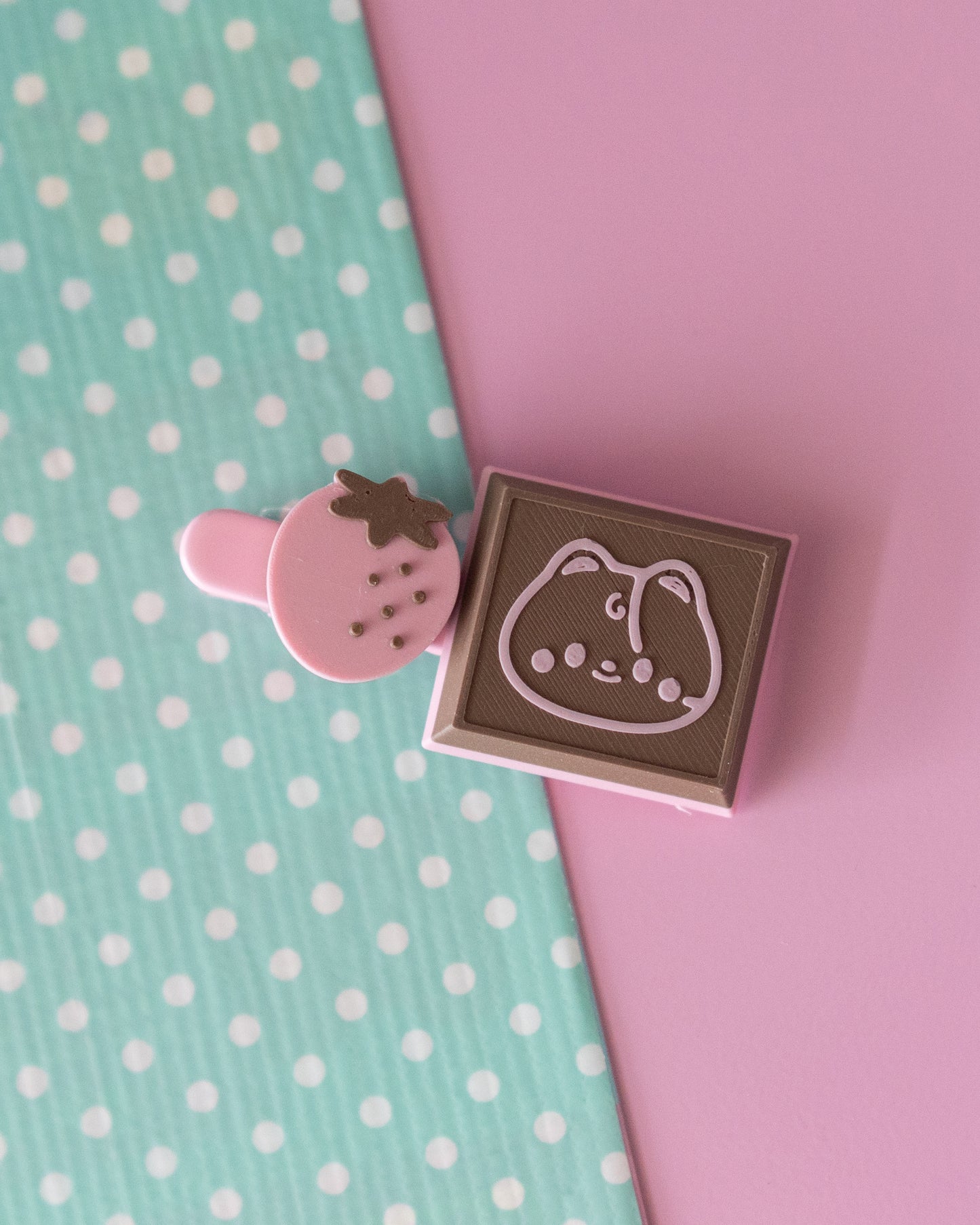 *new* Mint and Strawberry Choco Hair Clips