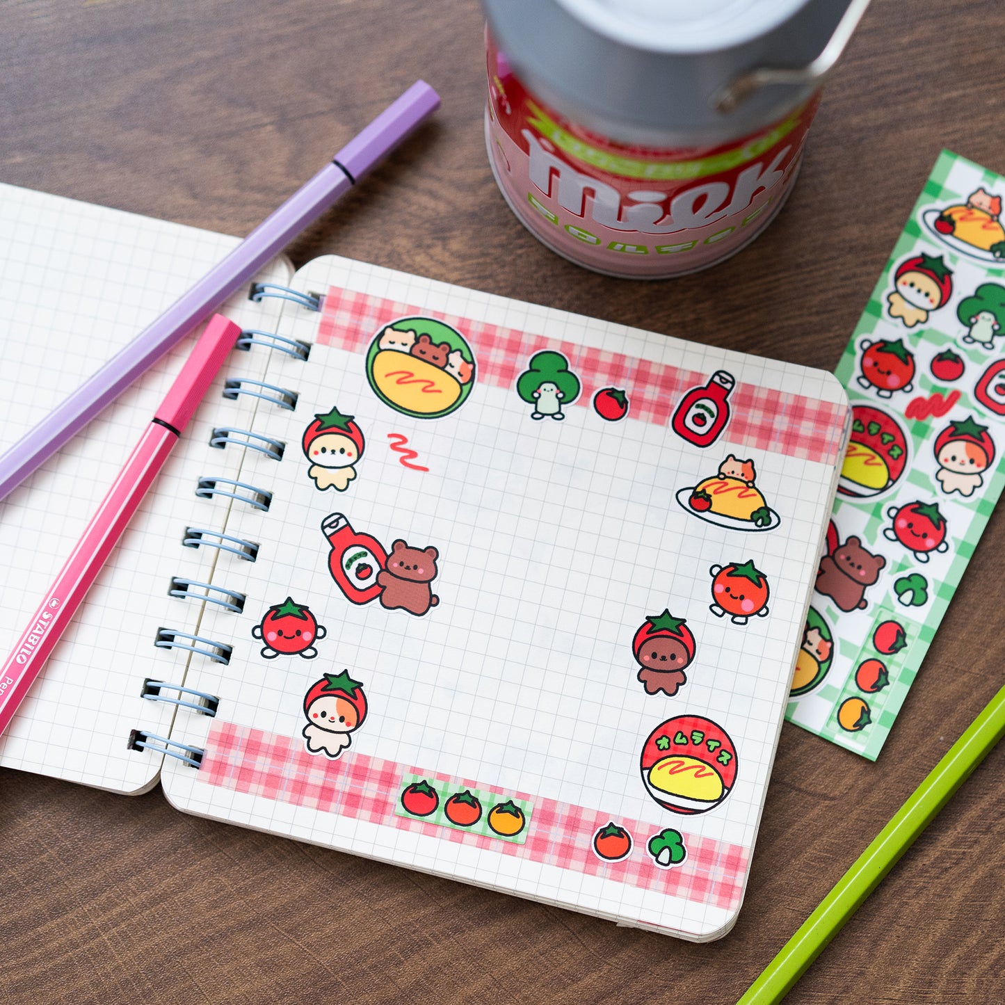 *new* Tomato and Omurice Journal Sticker Sheet