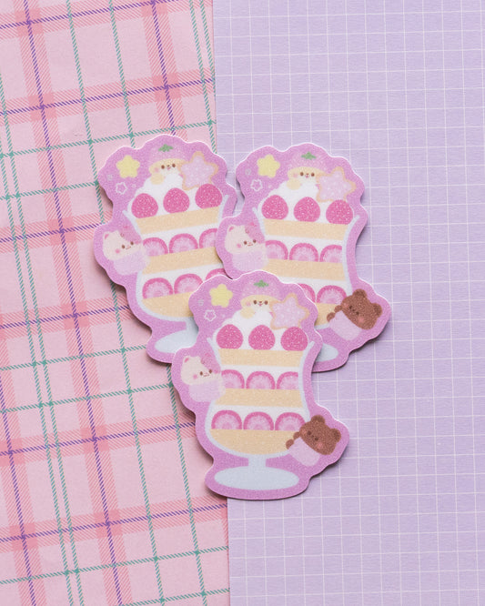 *new* Strawberry Parfait Frosted Finish Die-Cut Sticker