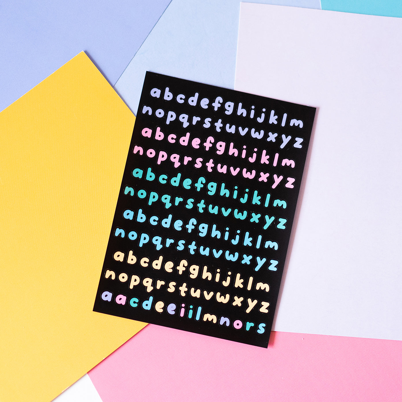Cute Pastel Handwritten Alphabets Journal Sticker Sheet