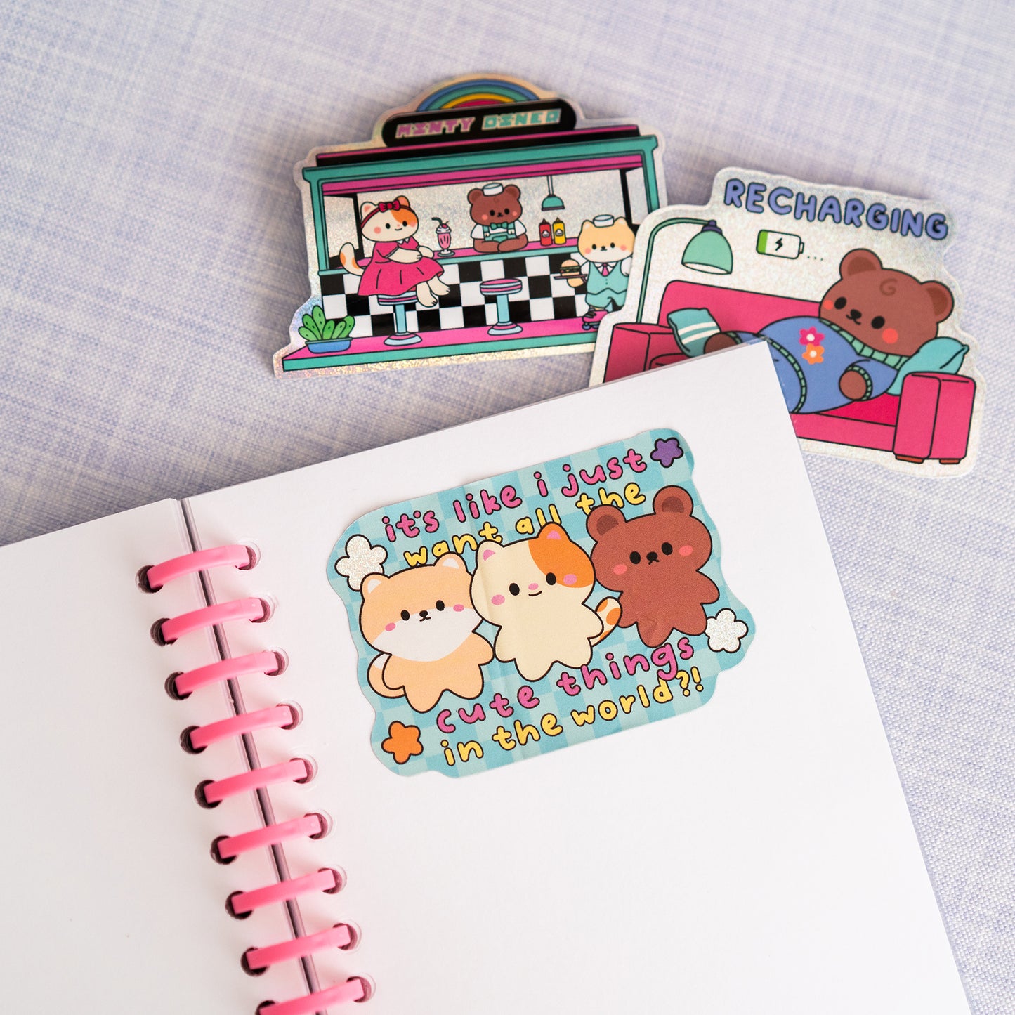 *new* Bubbly Pastels- Double Sided Reusable Sticker Book