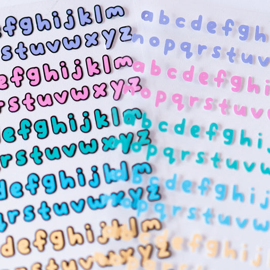 Cute Pastel Handwritten Alphabets Journal Sticker Sheet