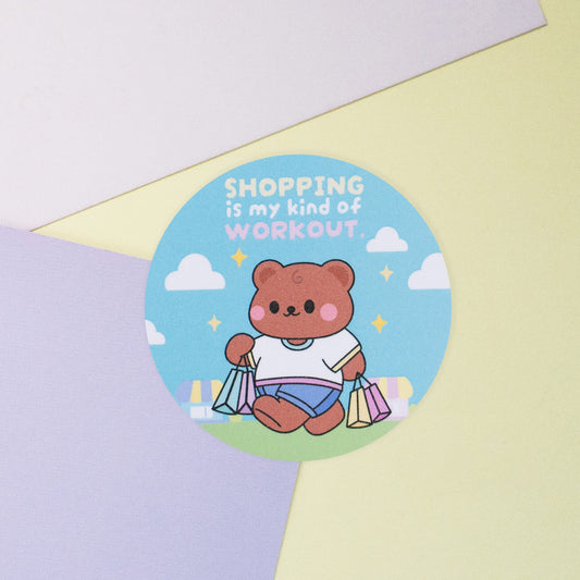 *new* Shopping Is My Kind Of Workout Frosted Finish Die-Cut Sticker