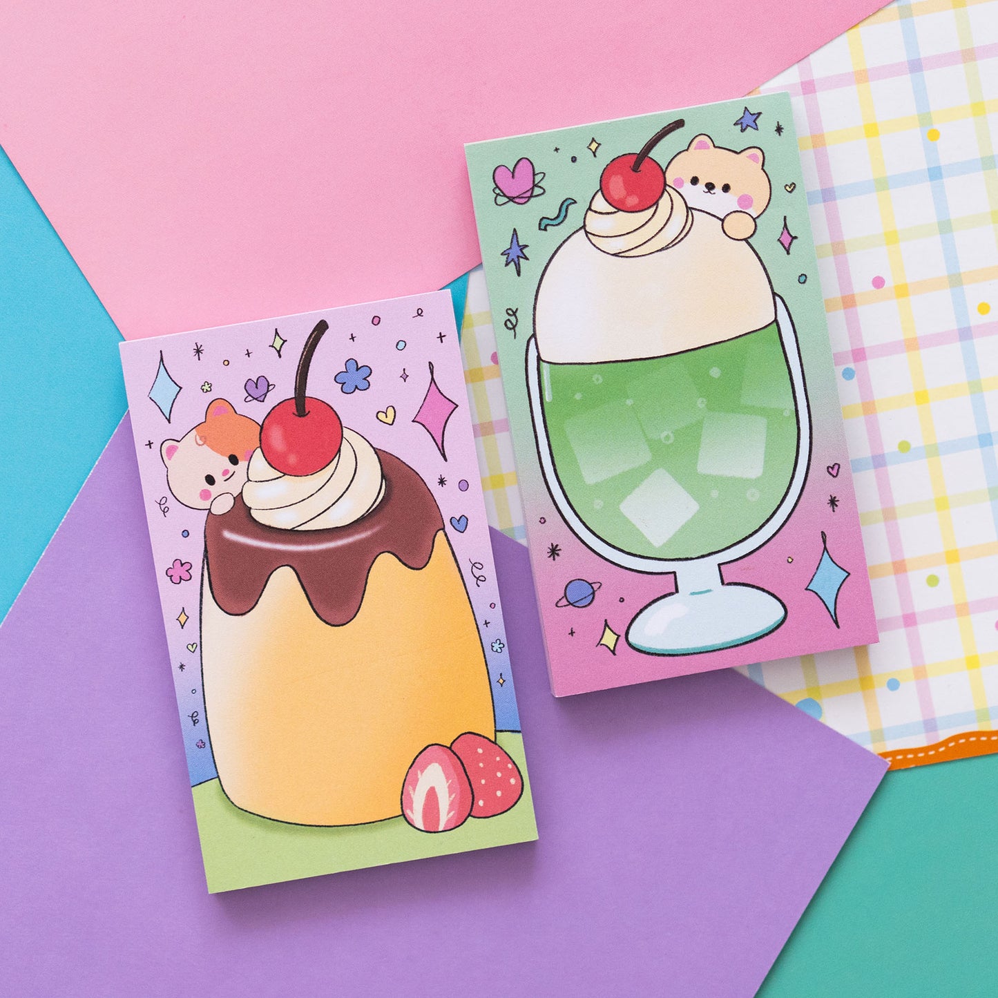Pudding and Cream Soda Memo Pad by mintymentaiko