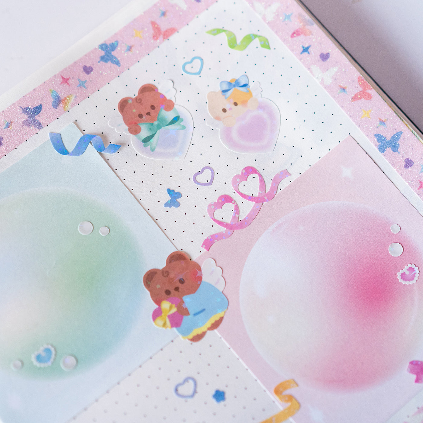 Y2K Minty Angel Babies Journal Sticker Sheet