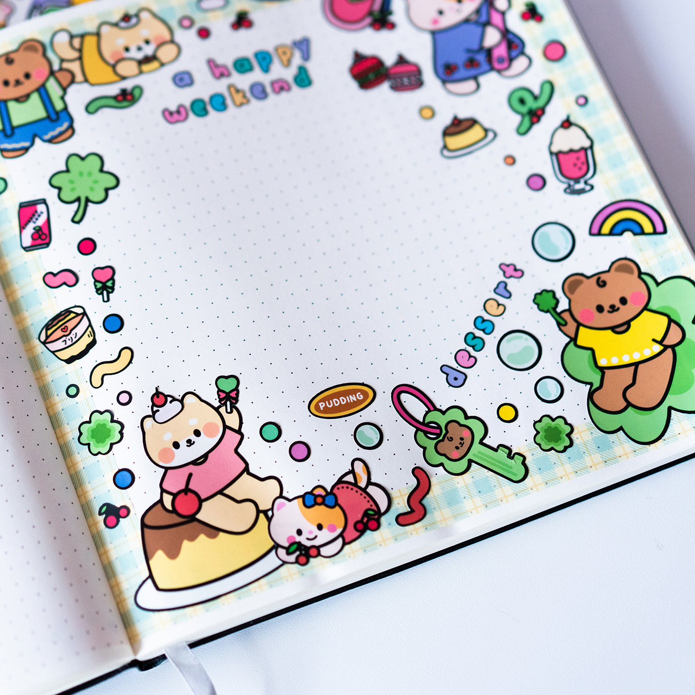 Outlined Tadashiba and Pudding Matte Journal Sticker Sheet