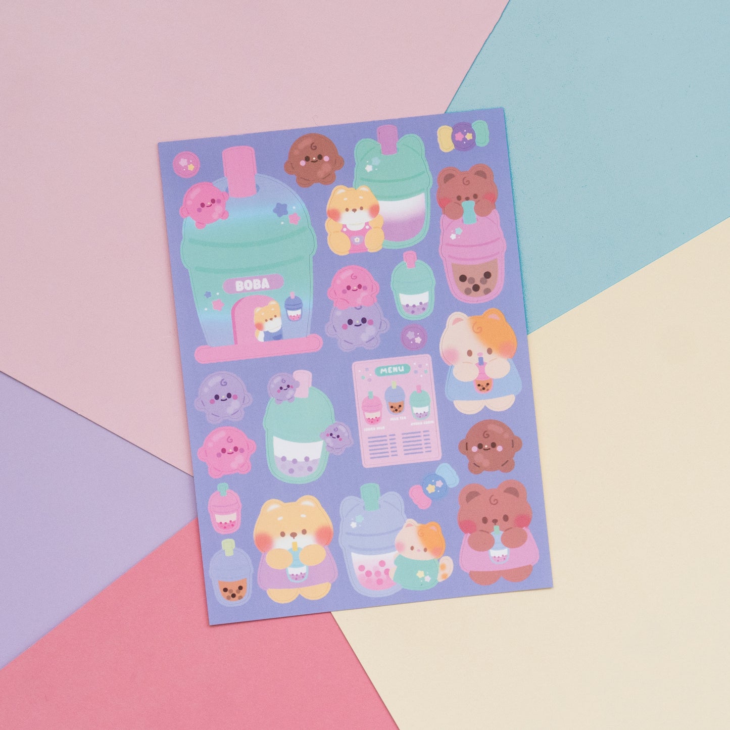 Boba Tea Lover Journal Sticker Sheet