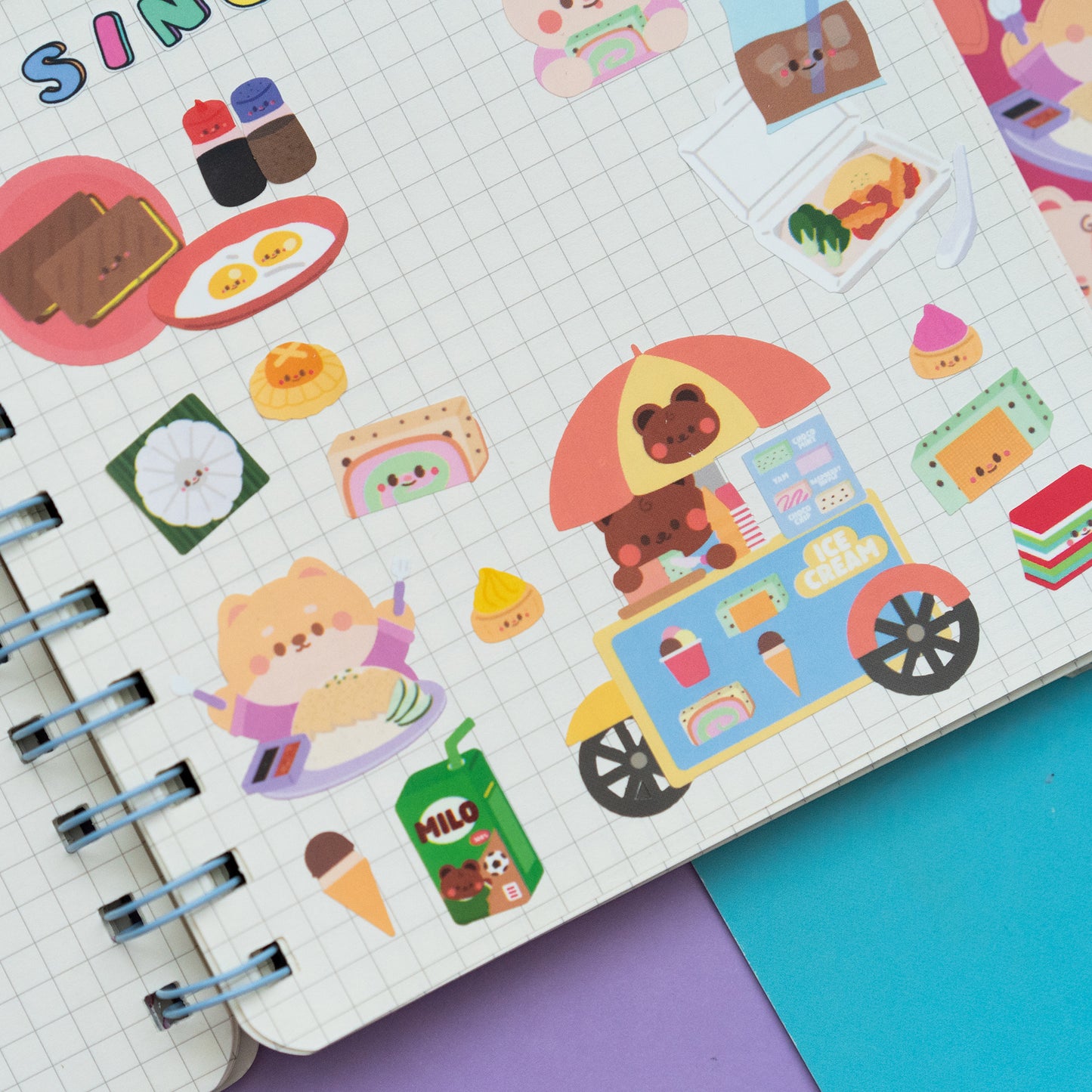 Singapore Foodie Journal Sticker Sheet