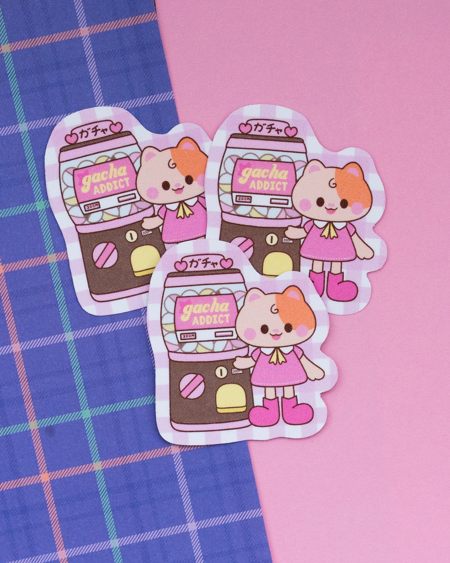 *new* Space Nyan Gacha Addict Frosted Finish Die-Cut Sticker