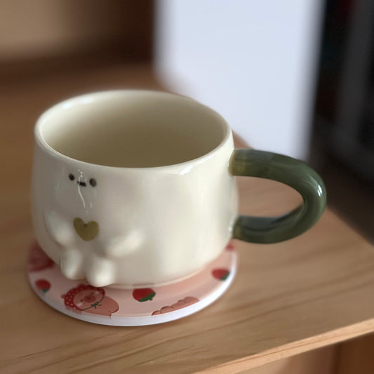 Ichigo and Capybara Ceramic Coaster