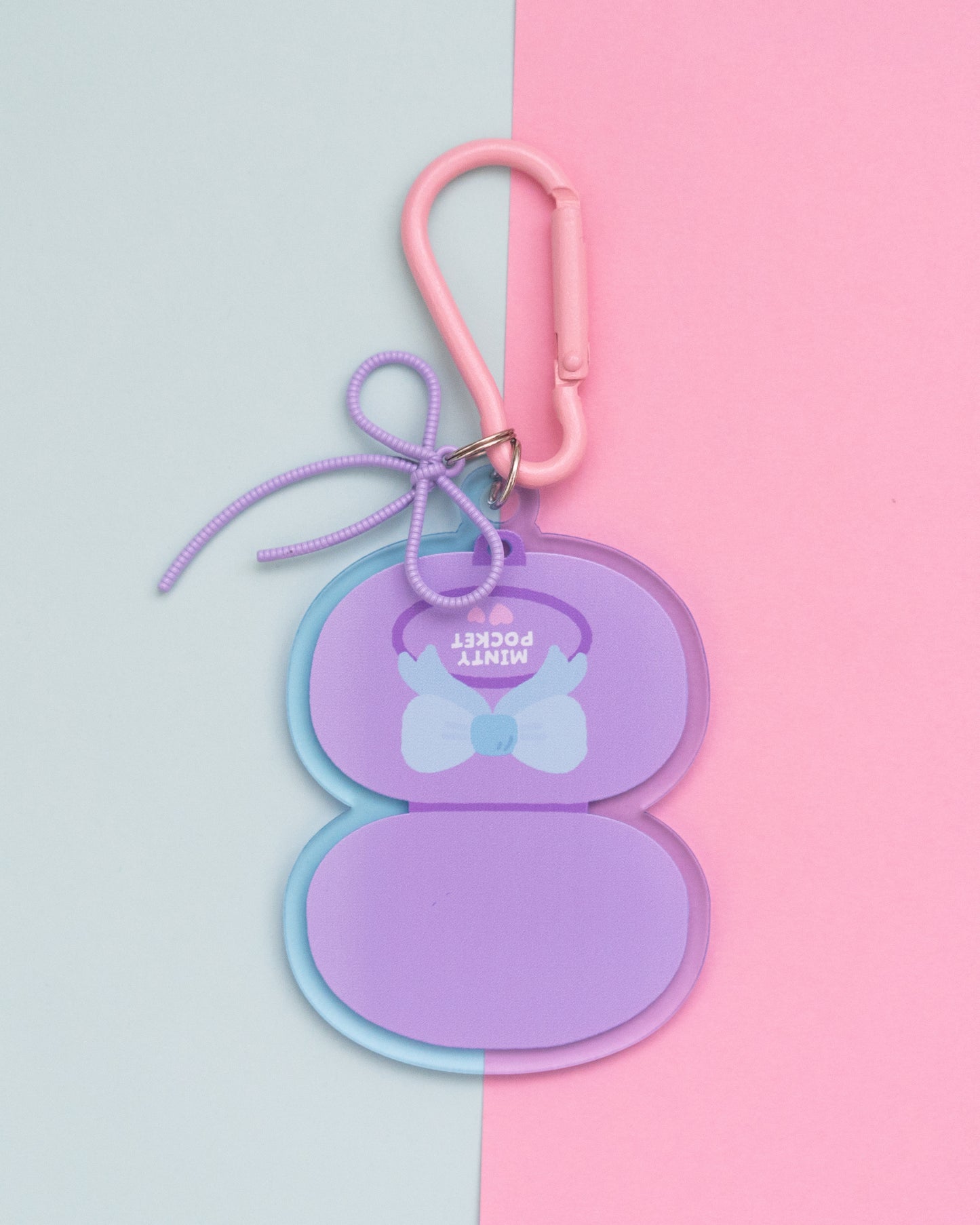 *new* Big Polly Pocket Double Sided Keychain with Bow Charm Keychain