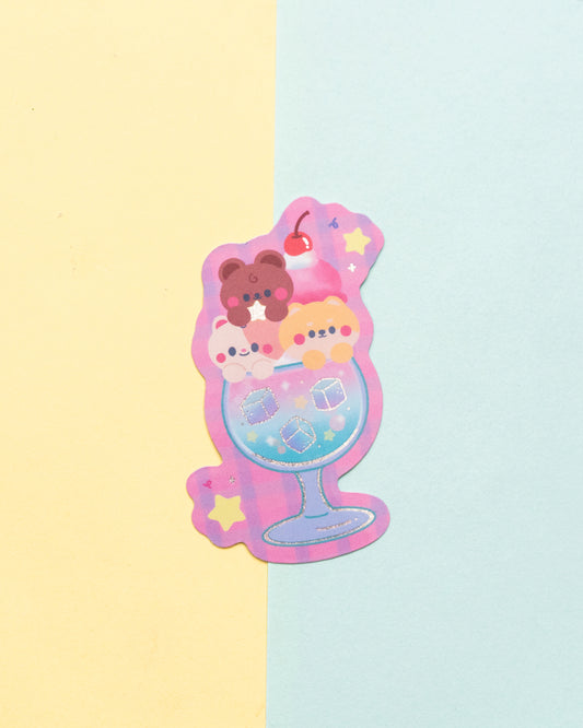 *new* Magical Soda Float Holographic Die-Cut Sticker