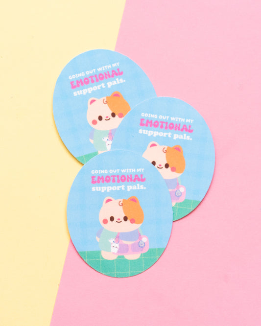 *new* Emotional Support Pals Frosted Finish Die-Cut Sticker
